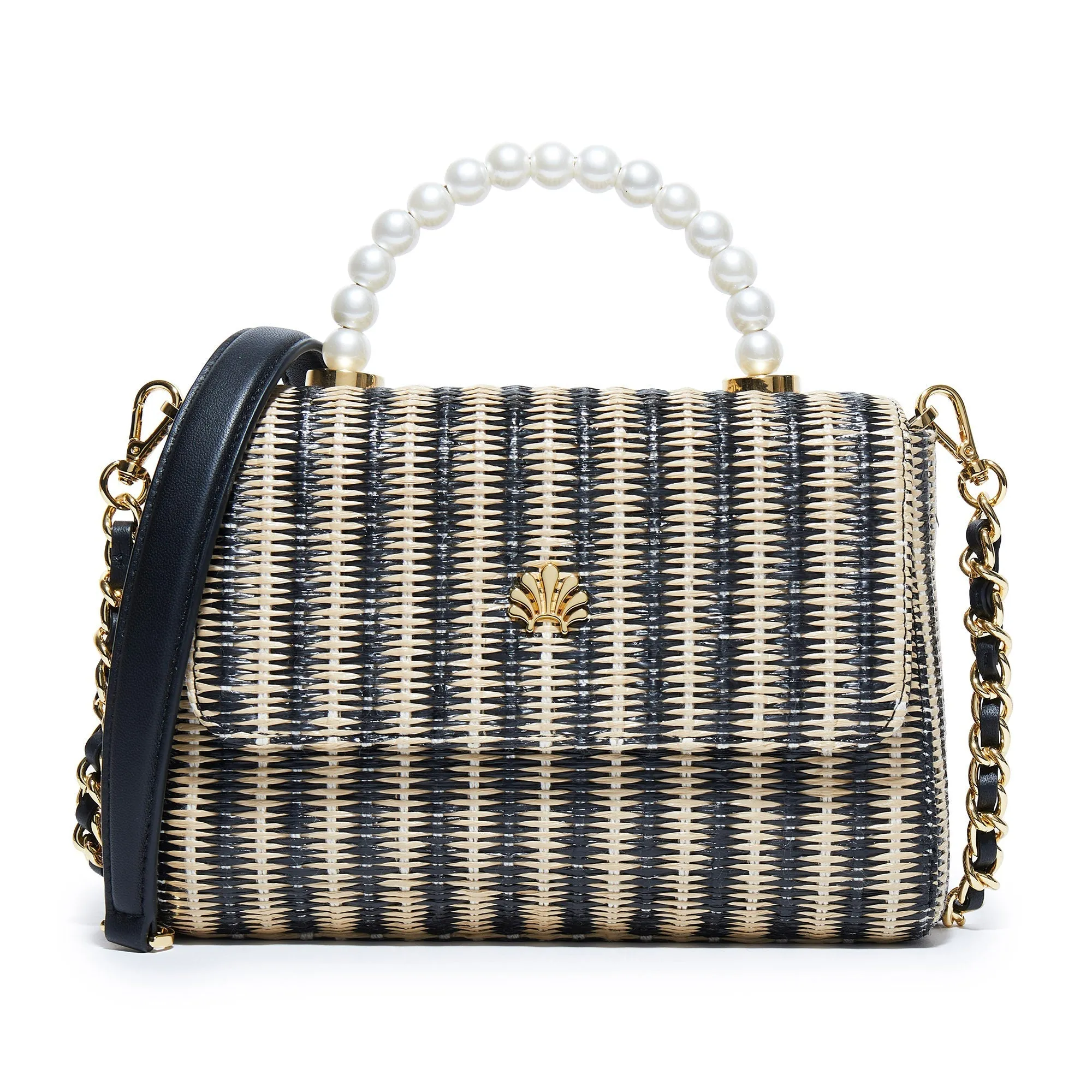 PEBBLED SAND RAFFIA TABITHA TOP HANDLE CROSSBODY