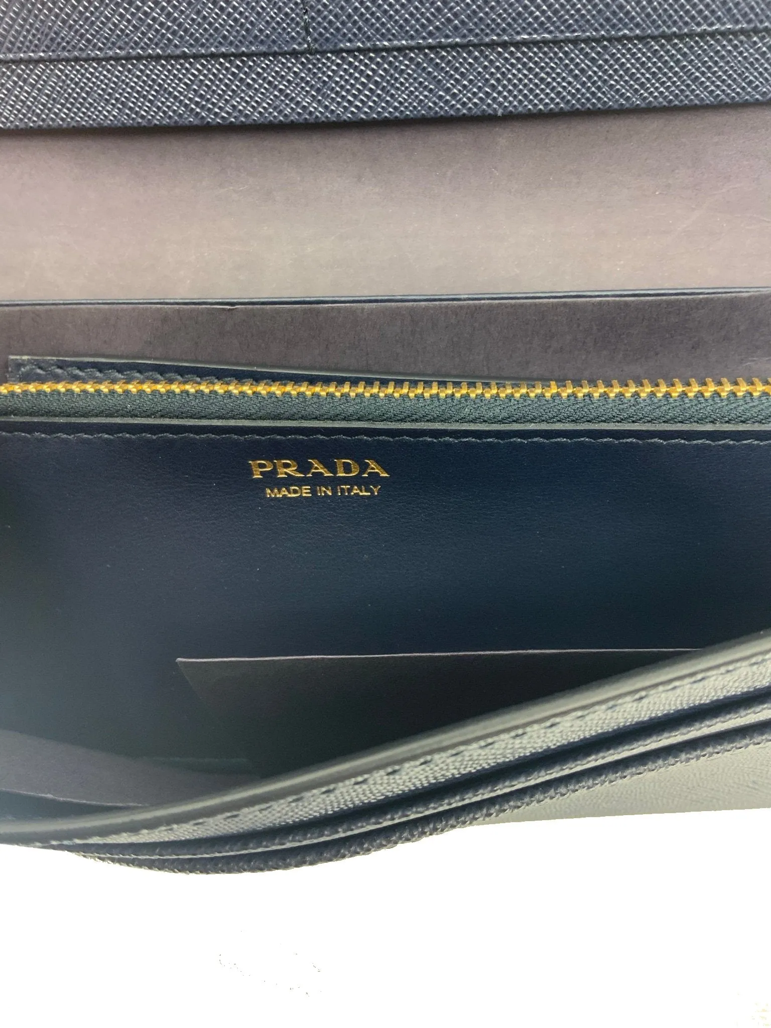 Prada Saffiano Leather Zig Zag Continental Wallet NWT