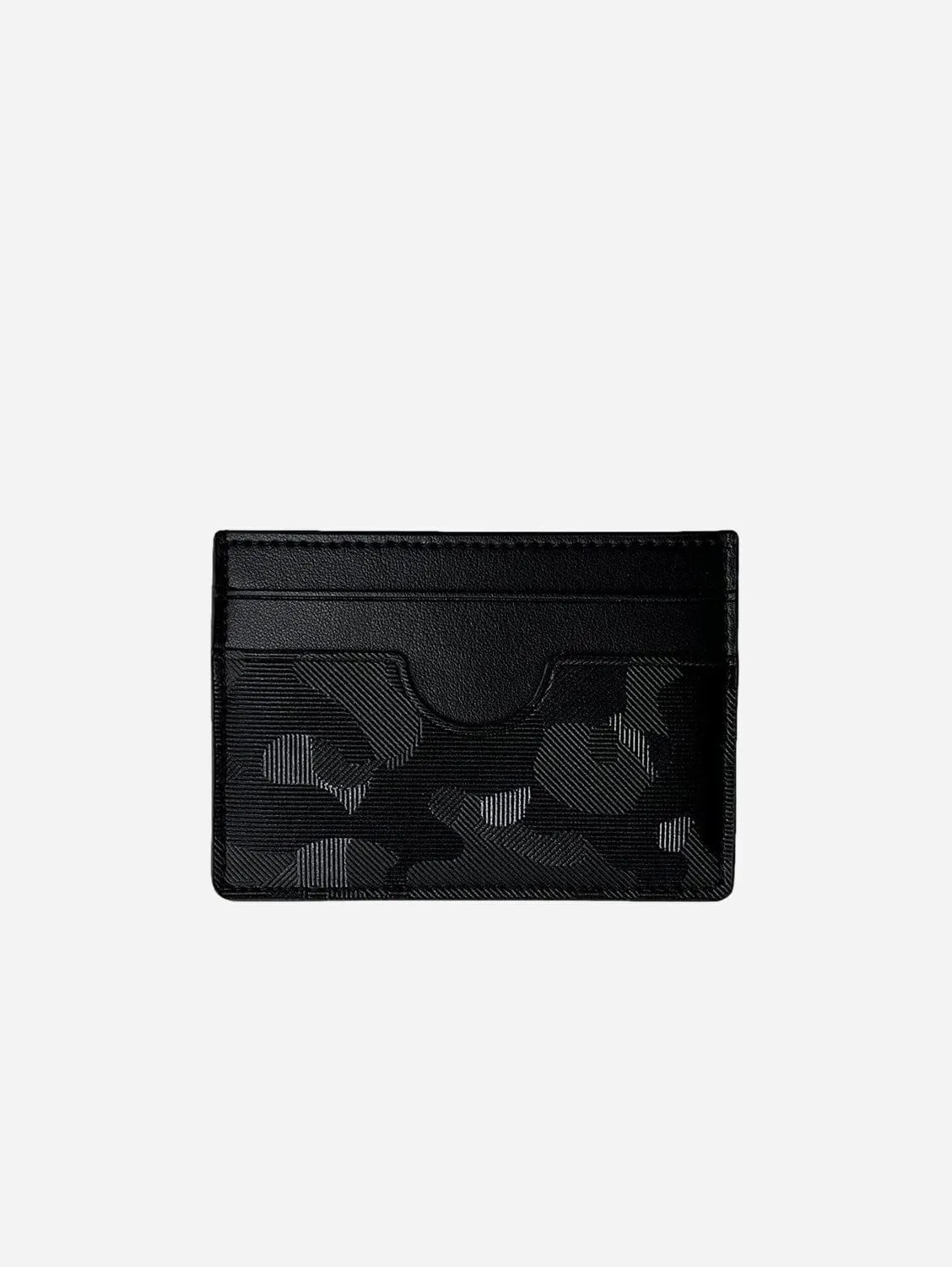 Premium Slim Apple Leather Vegan Cardholder | Black Camo