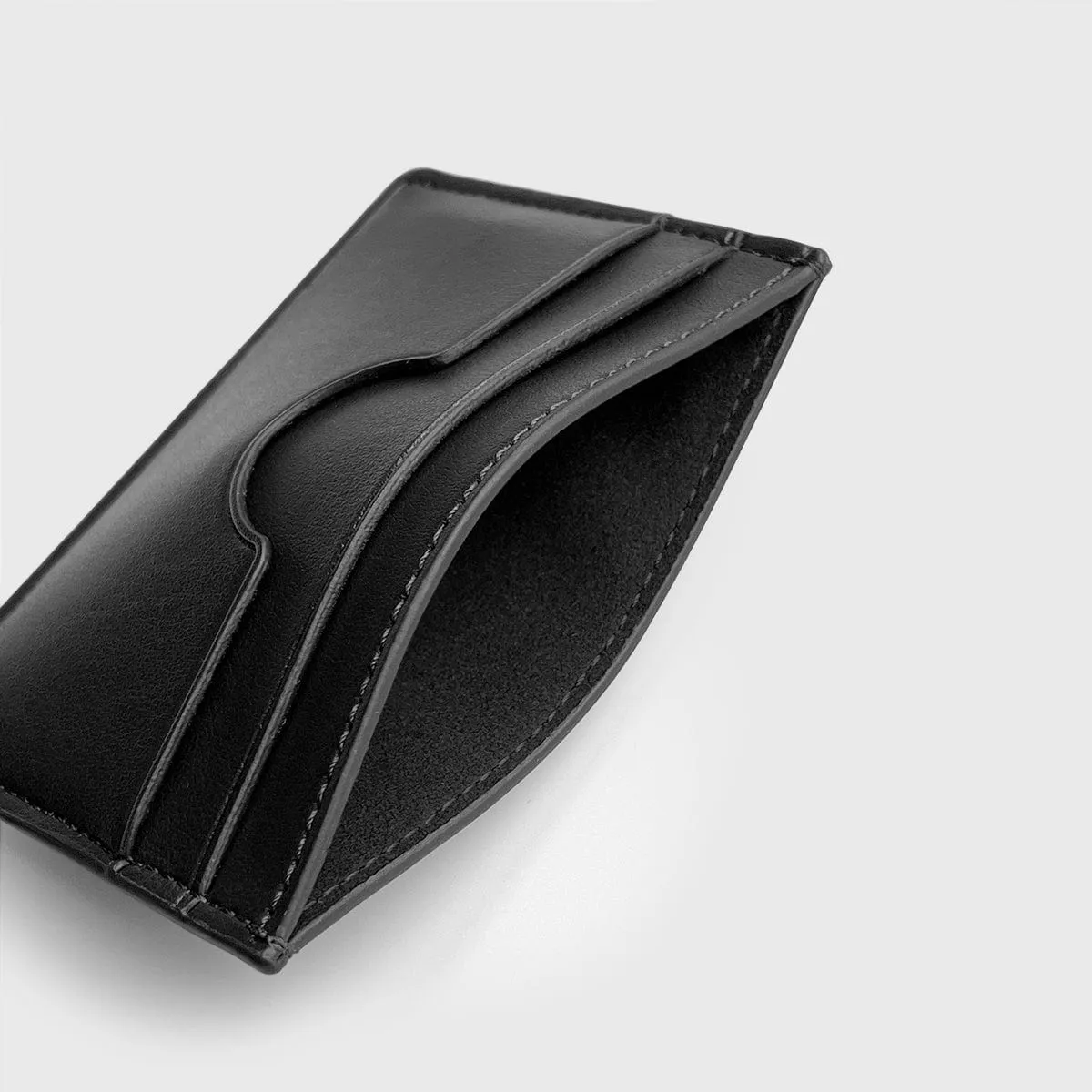 Premium Slim Apple Leather Vegan Cardholder | Black Camo