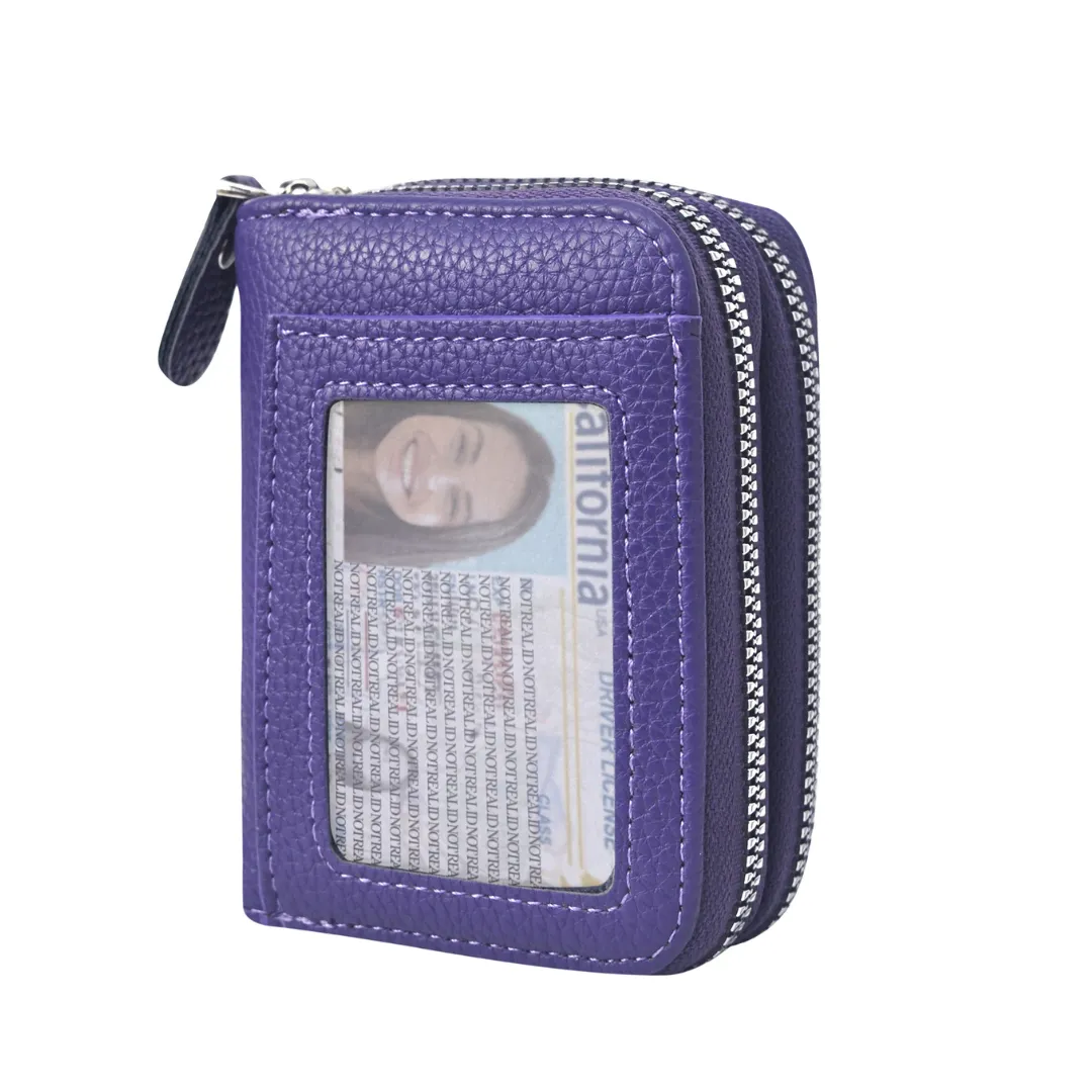 Purple Faux Leather NGIL Zippered Wallet