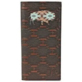 RED DIRT HAT CO MENS RODEO WALLET SOUTHWEST PRINT BUFFALO INLAY