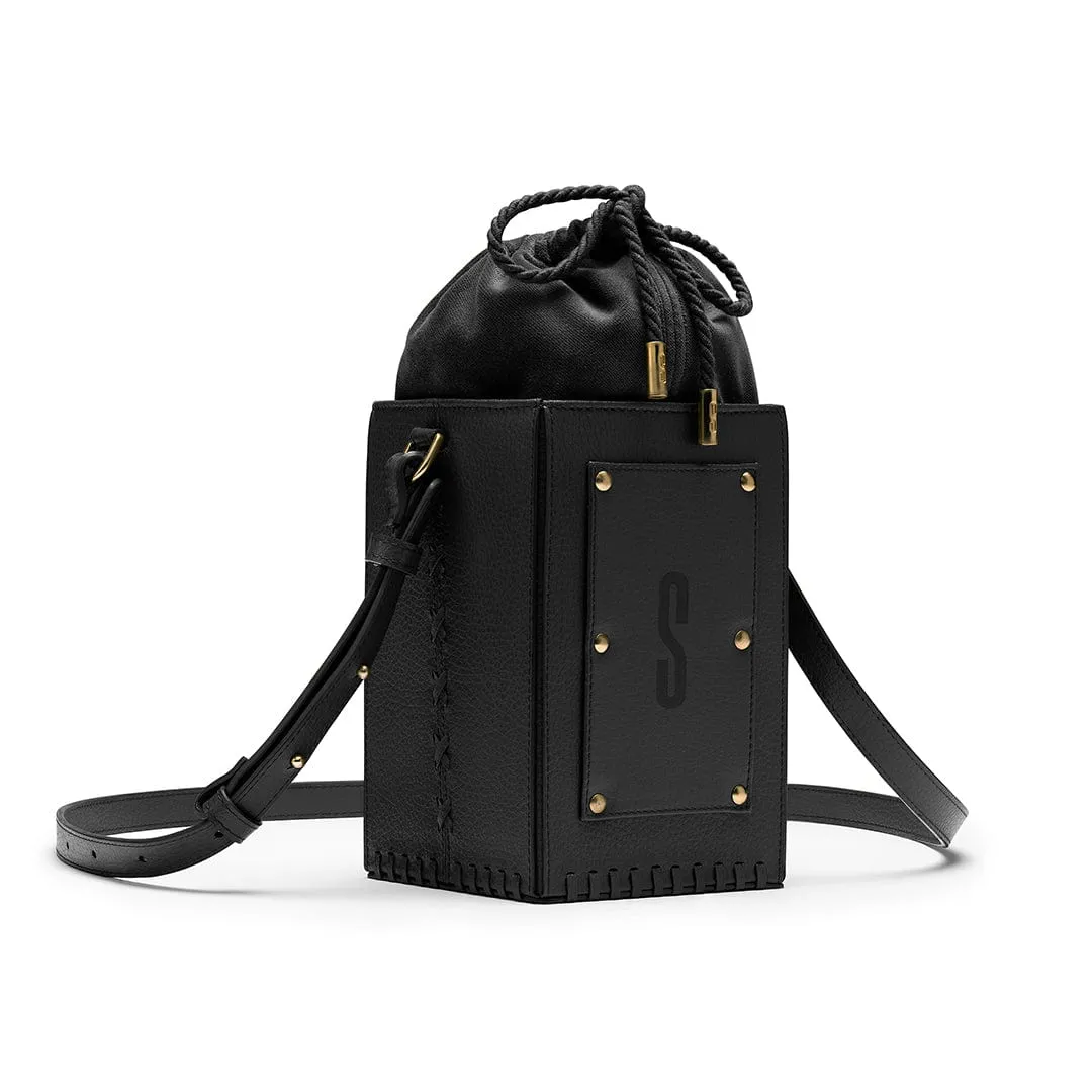 Sierra MIRUM Leather Vegan Bucket Bag | Black