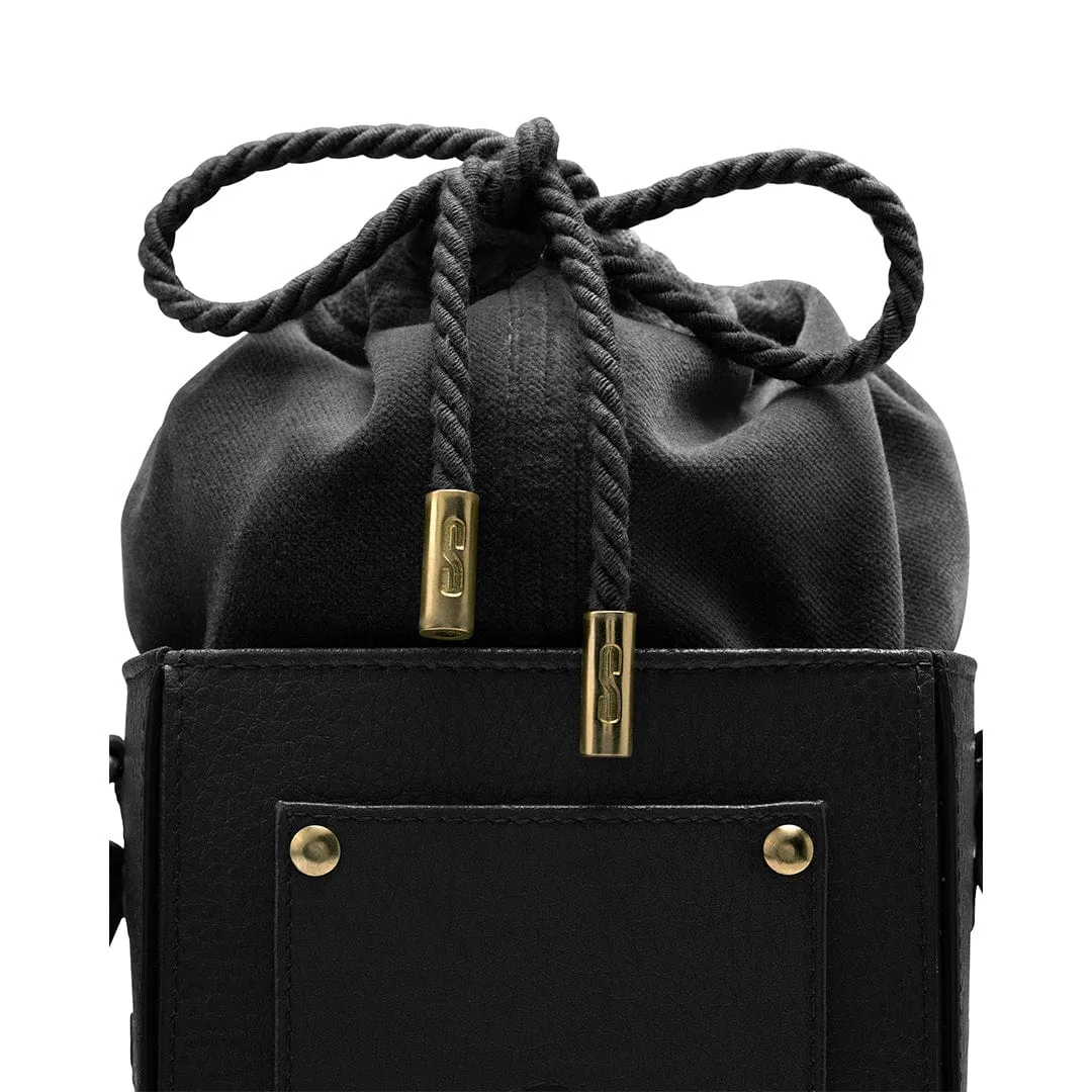 Sierra MIRUM Leather Vegan Bucket Bag | Black