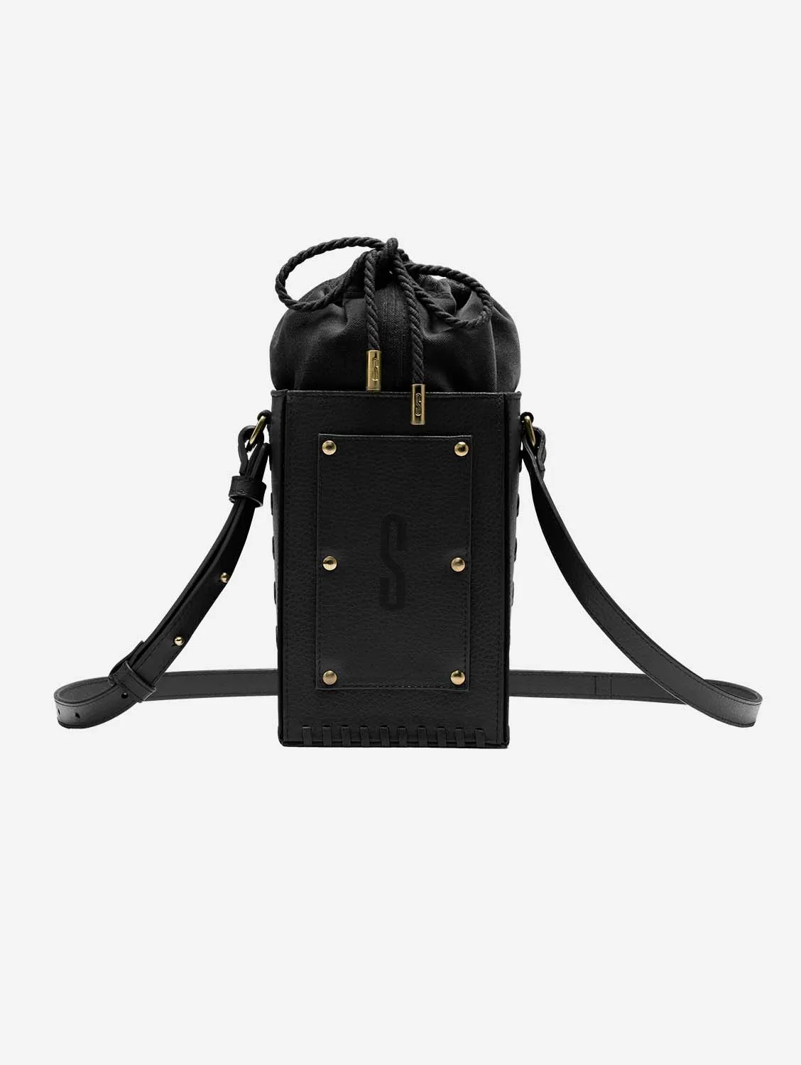 Sierra MIRUM Leather Vegan Bucket Bag | Black