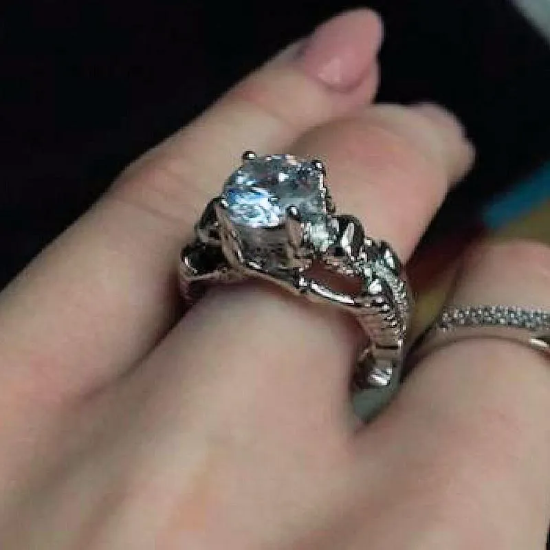 Skeletons In My Closet Silver and White CZ Gem Ring