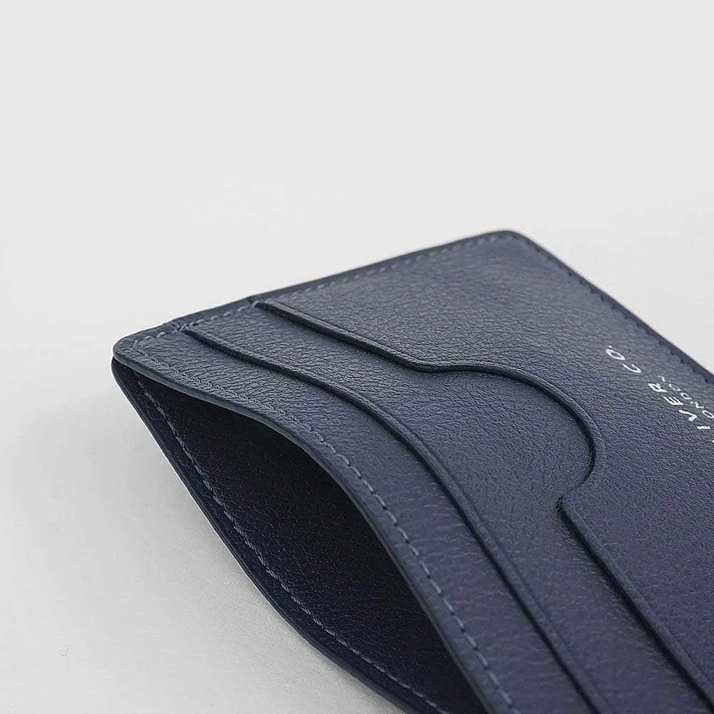 Slim Apple Leather Vegan Cardholder | Coastal Blue