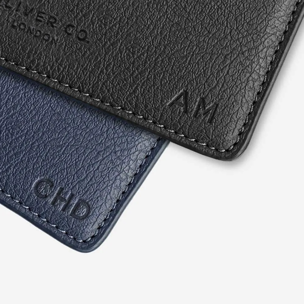 Slim Apple Leather Vegan Cardholder | Coastal Blue