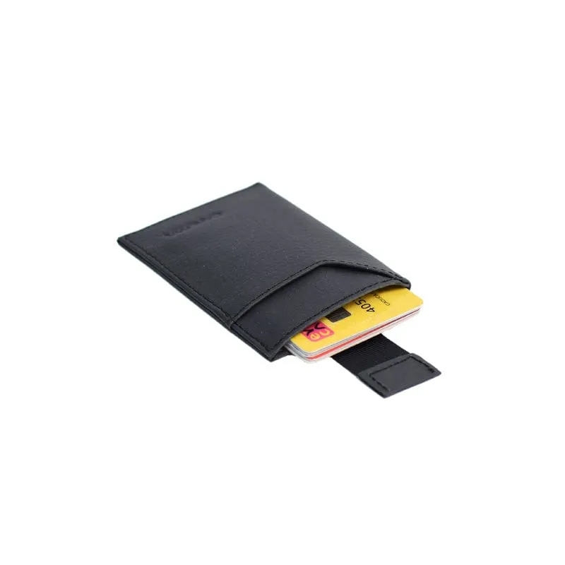 Slim Persimmon Leather Vegan Card Holder | Black