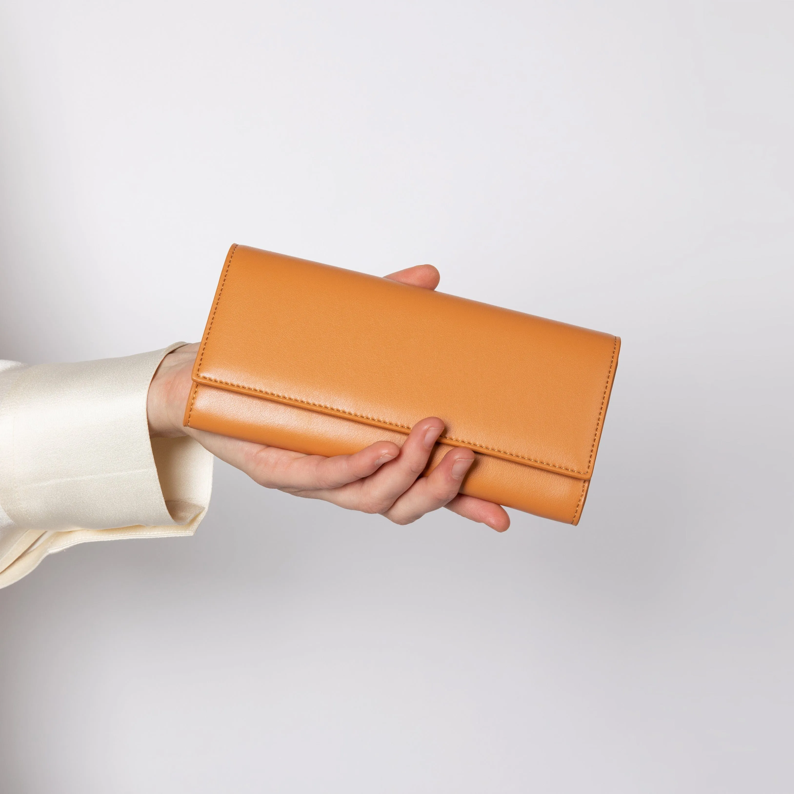 The Cosette Apple Leather Vegan Continental Wallet | Pumpkin