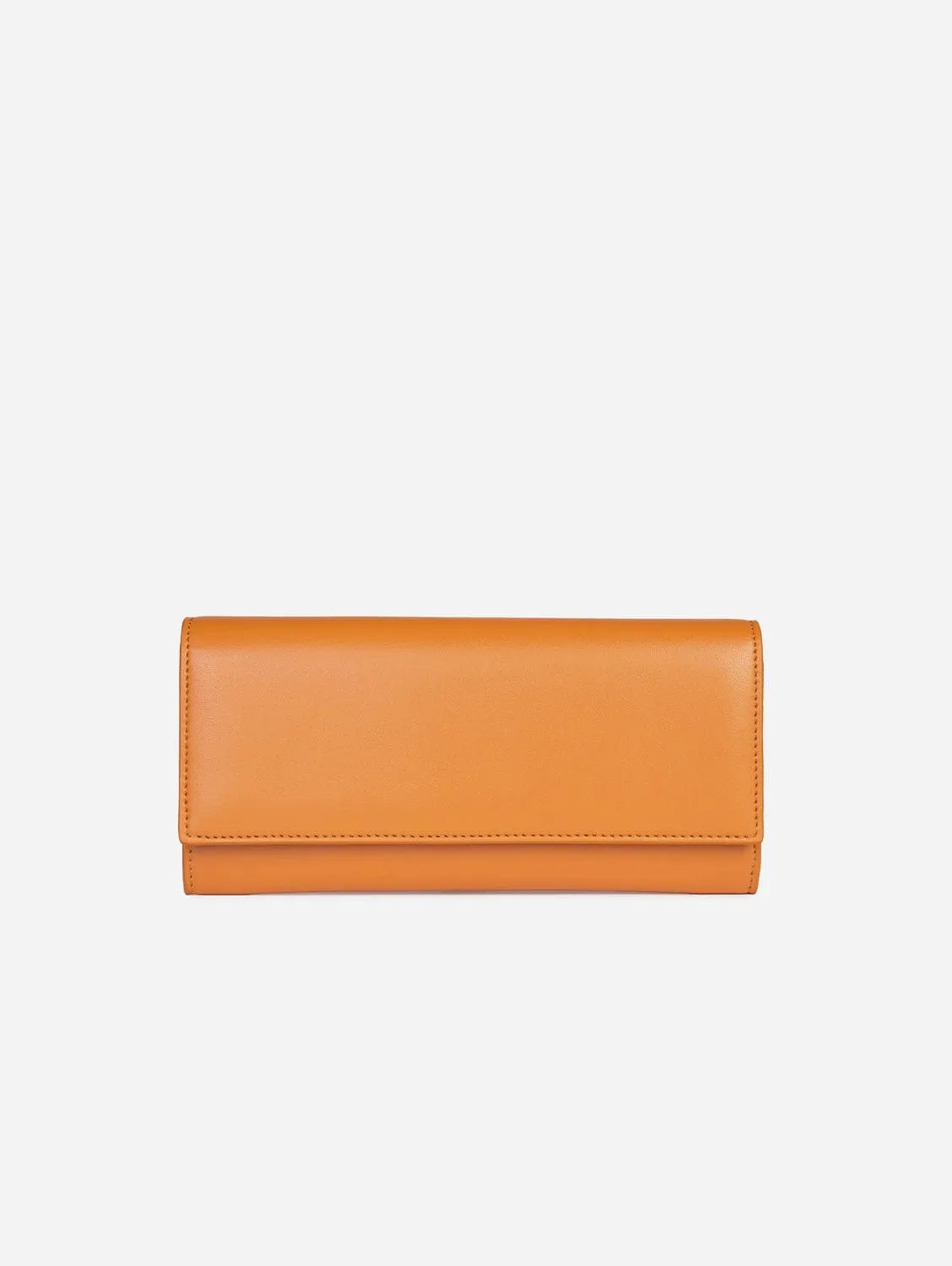 The Cosette Apple Leather Vegan Continental Wallet | Pumpkin