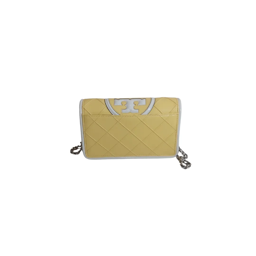 Tory Burch Vintage Lemon Fleming Border Wallet-On-Chain Bag | Like New |