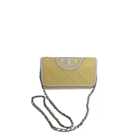 Tory Burch Vintage Lemon Fleming Border Wallet-On-Chain Bag | Like New |