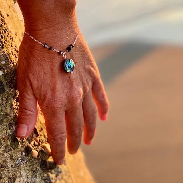 Zero Waste Abalone Bracelet with Upcycled Scuba Gear O-rings