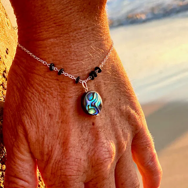 Zero Waste Abalone Bracelet with Upcycled Scuba Gear O-rings