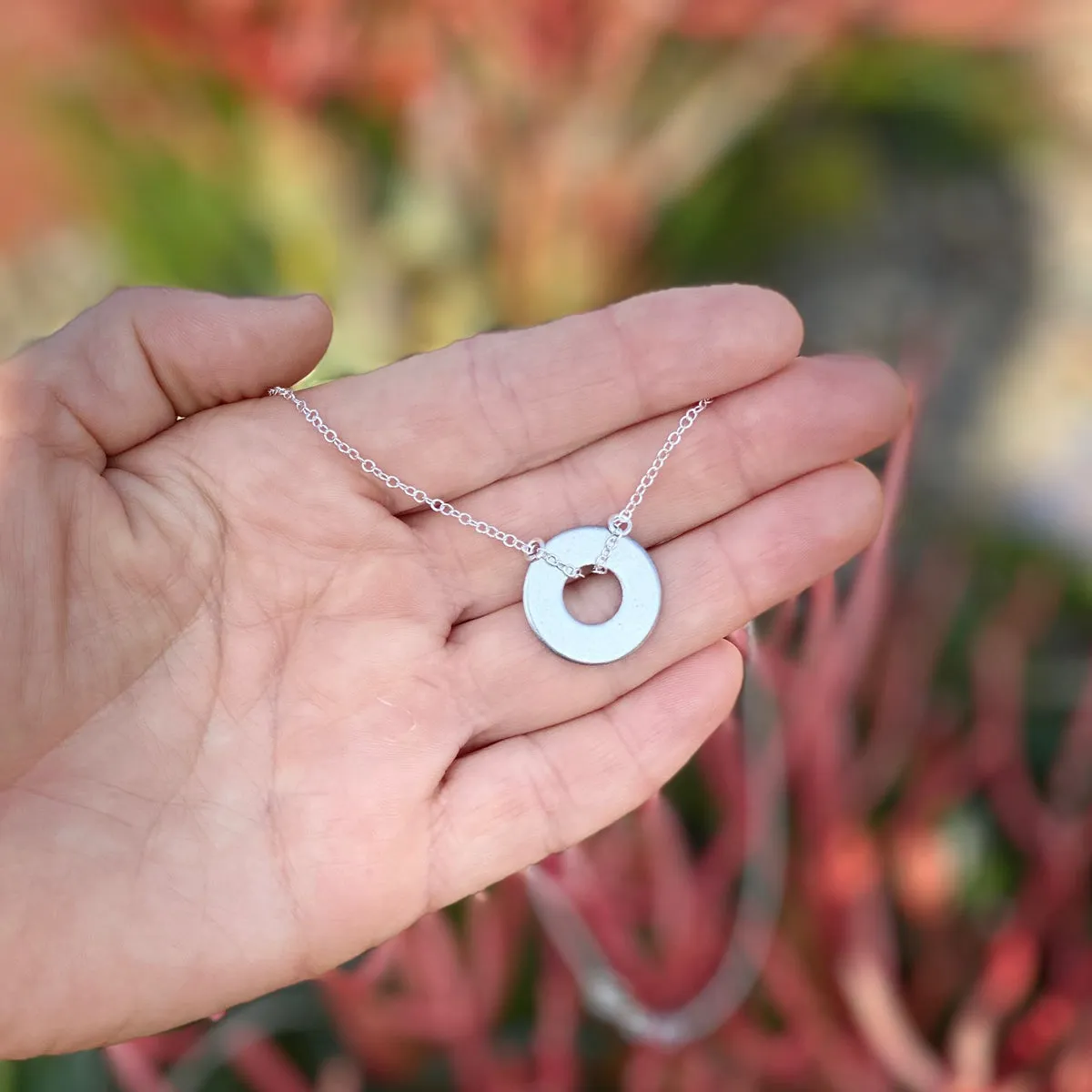 Zero Waste Necklace with Upcycled Scuba Gear Washer